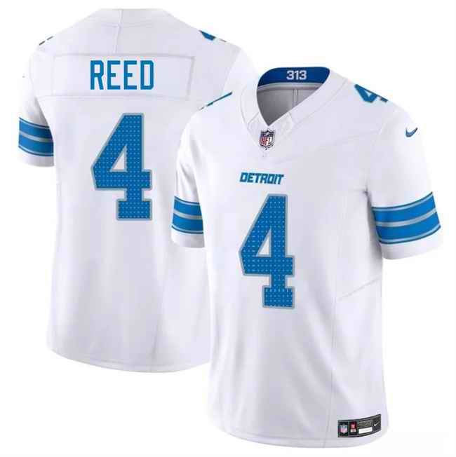 Men's Detroit Lions #4 D.J. Reed White 2025 F.U.S.E. Vapor Limited Stitched Jersey